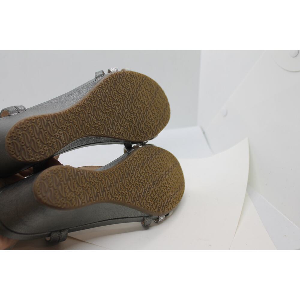 Abeo Women's Laney Pewter Leather Wedge Heel Sandals size 10 Neutral - Picture 5 of 5